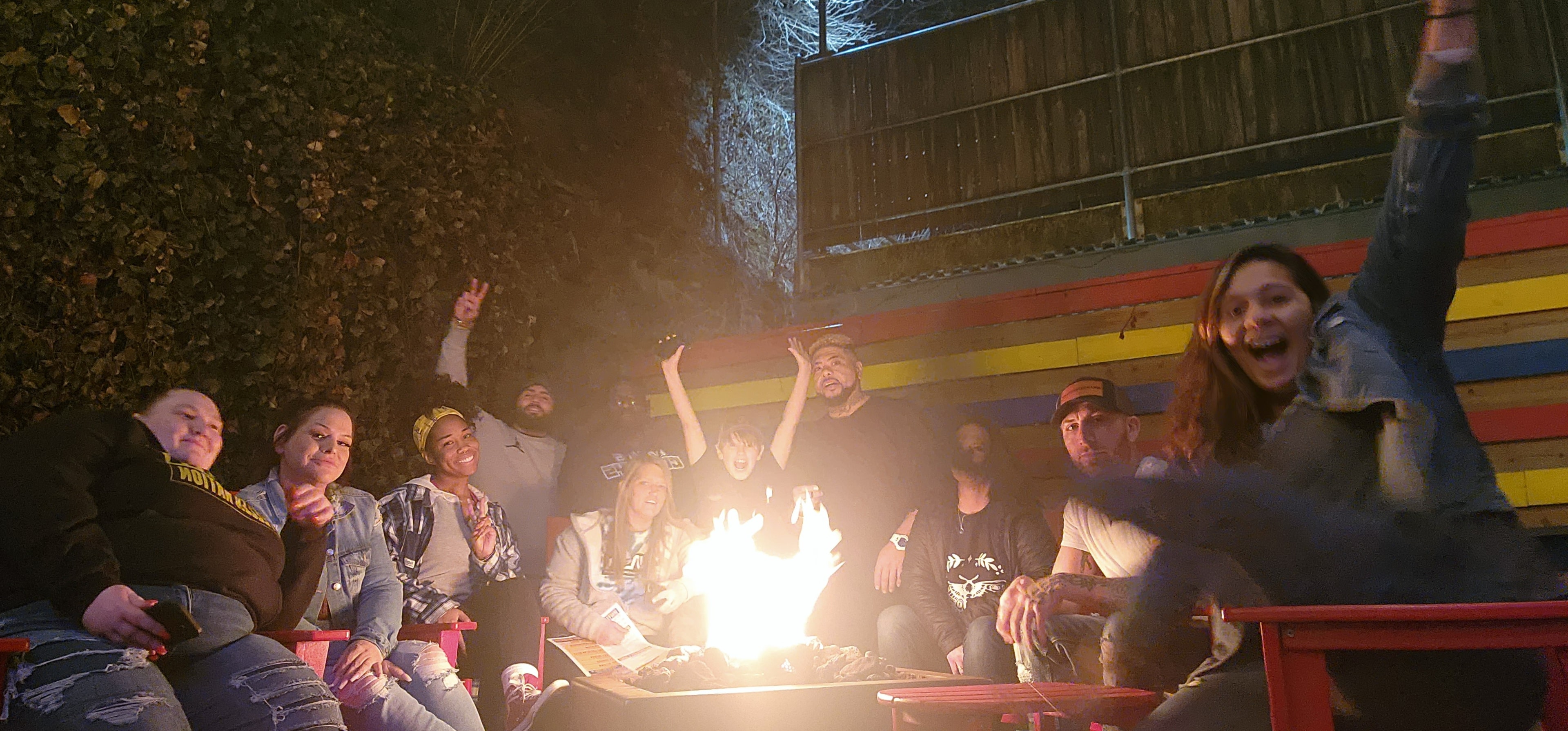 Full celebration around the fire
